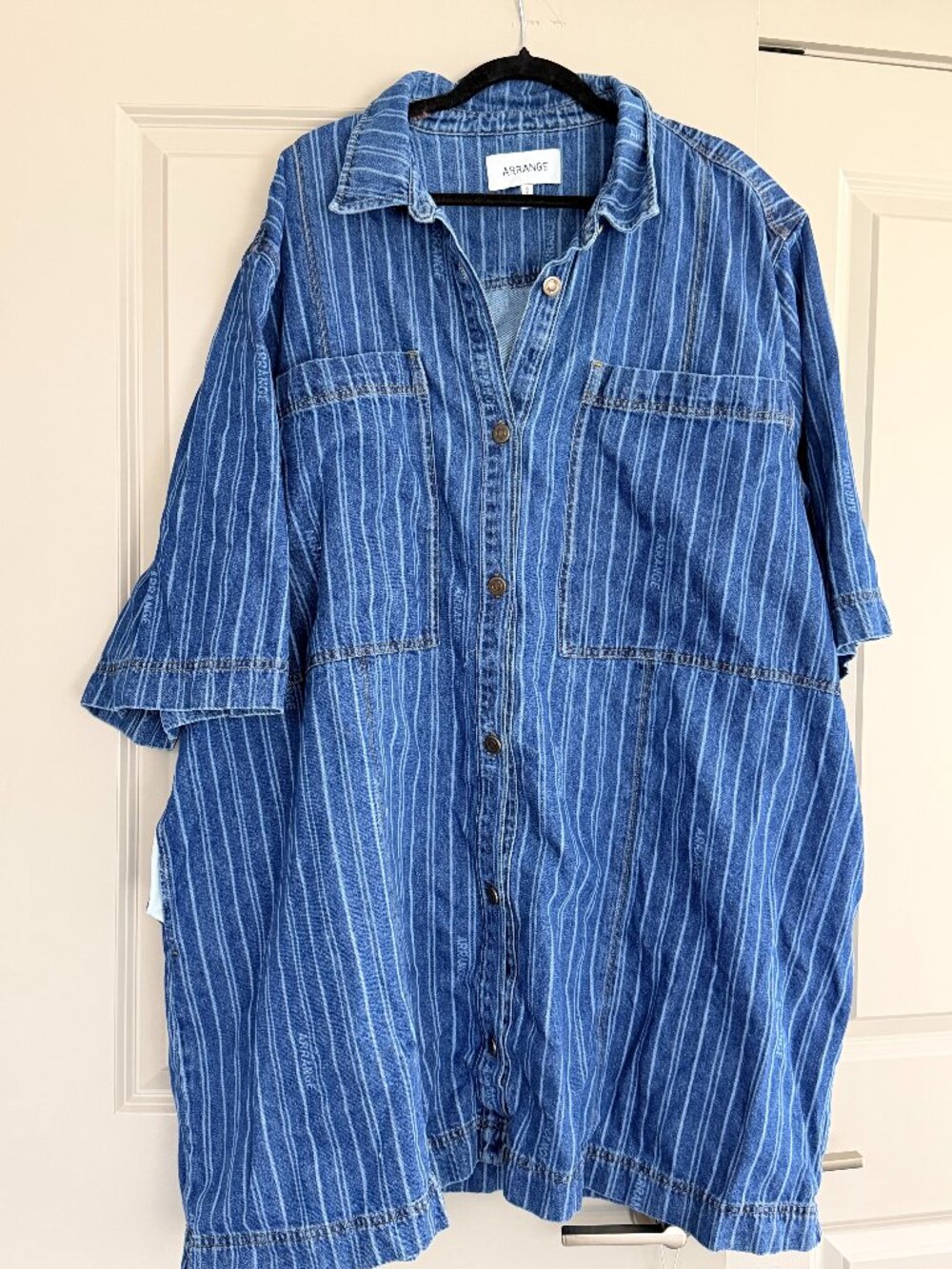 ASOS ARRANGE Curve Denim Stripe Shirt Dress - US 22 Plus Size